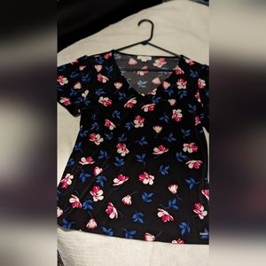 Calvin Klein pink and white floral blouse size large